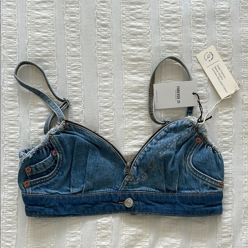 Denim Bralette Top